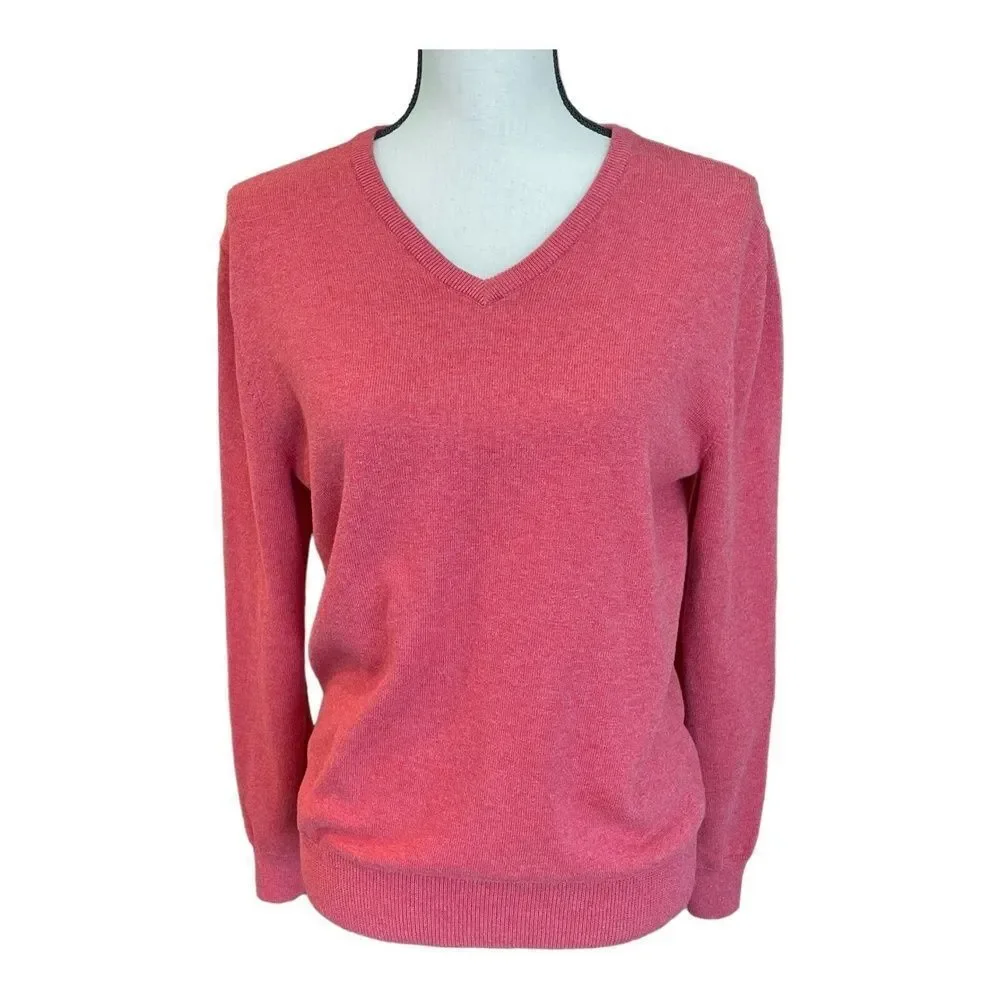 J.Crew Red Long Sleeve V-Neck Pullover Sweater Mens Small